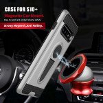 Wholesale Galaxy S10+ (Plus) Metallic Plate Stand Case Work with Magnetic Mount Holder (Red)